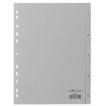 Przekładki A4 wykonane z PP nadrukowane indeksy 1-5 szare 650510