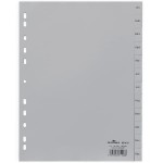 Przekładki wykonane z PP A4 nadrukowane indeksy miesiące szare 12 części 651410