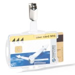 Etui do kart z klipem 54x85mm przeźroczyste 25 sztuk /821819/