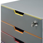 Pojemnik z 4 Kolorowymi Szufladami VARICOLOR Dwie Duże i Dwie Maxi - Górna z Zamkiem 760627