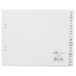 Przekładki A4 wykonane z PP nadrukowane indeksy A-Z białe 20 części /610002/