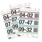 Etykiety do kieszeni magazynowych A4 perforowane 210x74mm 3 etykiety na arkuszu 20ark. /102802/