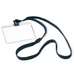 Identyfikator konferencyjny na czarnej smyczy 60x90mm 10 sztuk 8139 01