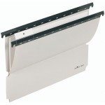 Teczka z bokami i składanym frontem zawieszana wykonana z PP szara 2601