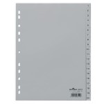 Przekładki A4 wykonane z PP nadrukowane indeksy 1-20 szare 20 części 6522 10