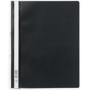 Skoroszyt A4 z możliwością wpięcia do segregatora wykonany z PCW czarny 258001
